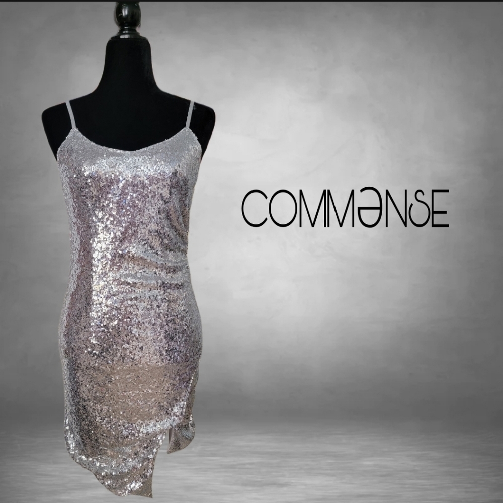 Commense Sequin Strappy Mini Dress